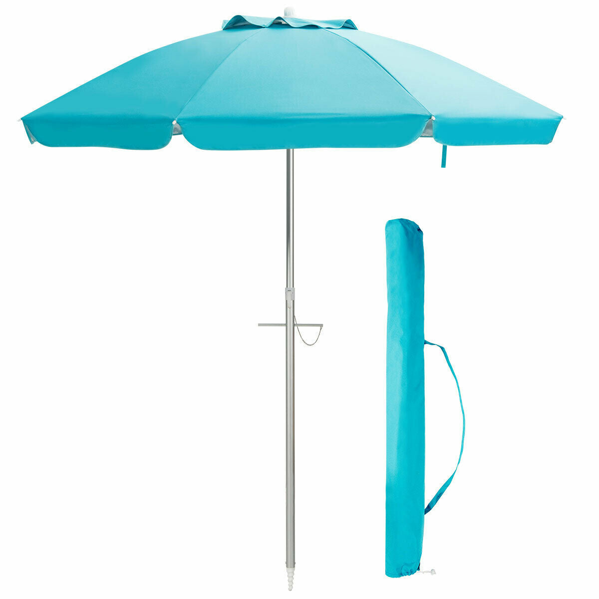 Patio Tilting Tilt Umbrella Parasol Sun Shade UPF 50+ Protection 2M